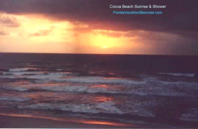 Red Florida Sunrise clouds over Atlantic Ocean